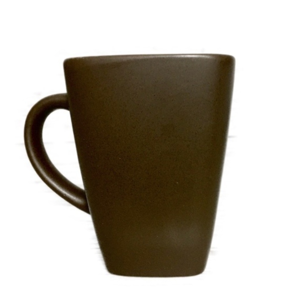 Brown Square Coffee Cup Mug Echo Point Collection Dishwasher Microwave Safe